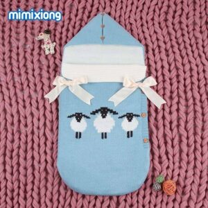 Saco de dormir con ovejas estilo navideño para cochecito en invierno para bebes de 3 a 12 meses (varios colores y tamaños) - Imagen 6