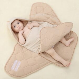 Arrullo saco de dormir de algodón de gran tamaño en forma de capullo-capullo-manta en color beige ideal para invierno para bebe recién nacido - Imagen 2