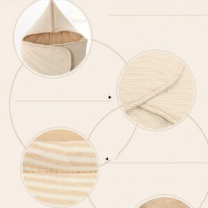 Arrullo saco de dormir de algodón de gran tamaño en forma de capullo-capullo-manta en color beige ideal para invierno para bebe recién nacido - Imagen 4