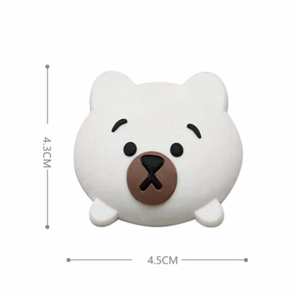 Tope de puerta antipilladedos muñeco oso color blanco