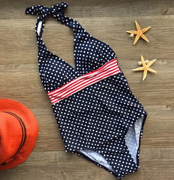 Bañador para niña color negro con topos blancos de 7 a 12 años