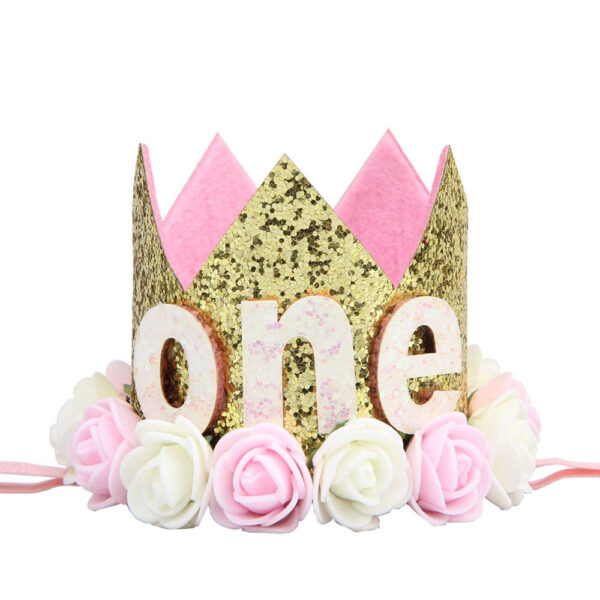 Corona Cumpleaños One Rosa
