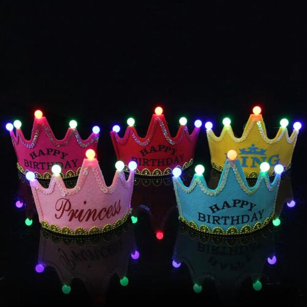 Corona de cumpleaños con luces led
