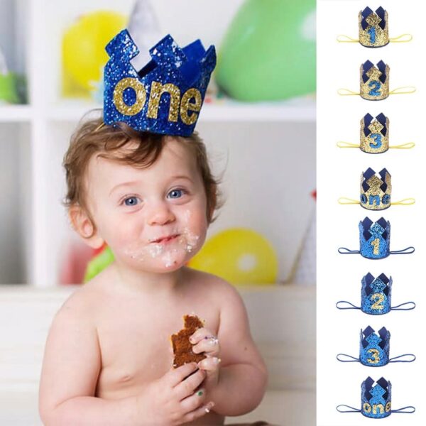 Corona de cumpleaños con purpurina