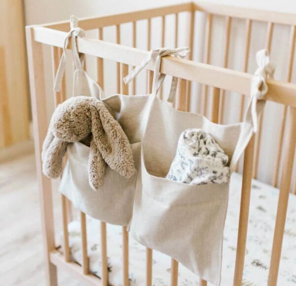Guardapañales para bebe de tela color marrón