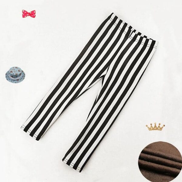 Leggins gruesos de invierno color blanco y negro para bebes